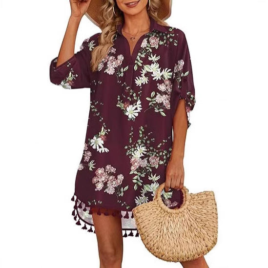 Tassel Beach Swimsuit Bikini Dress